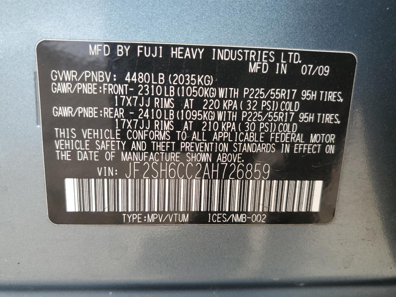 2010 SUBARU FORESTER