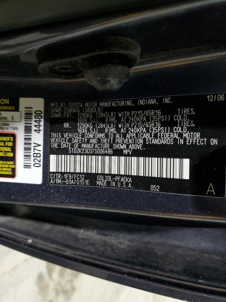 2007 TOYOTA SIENNA