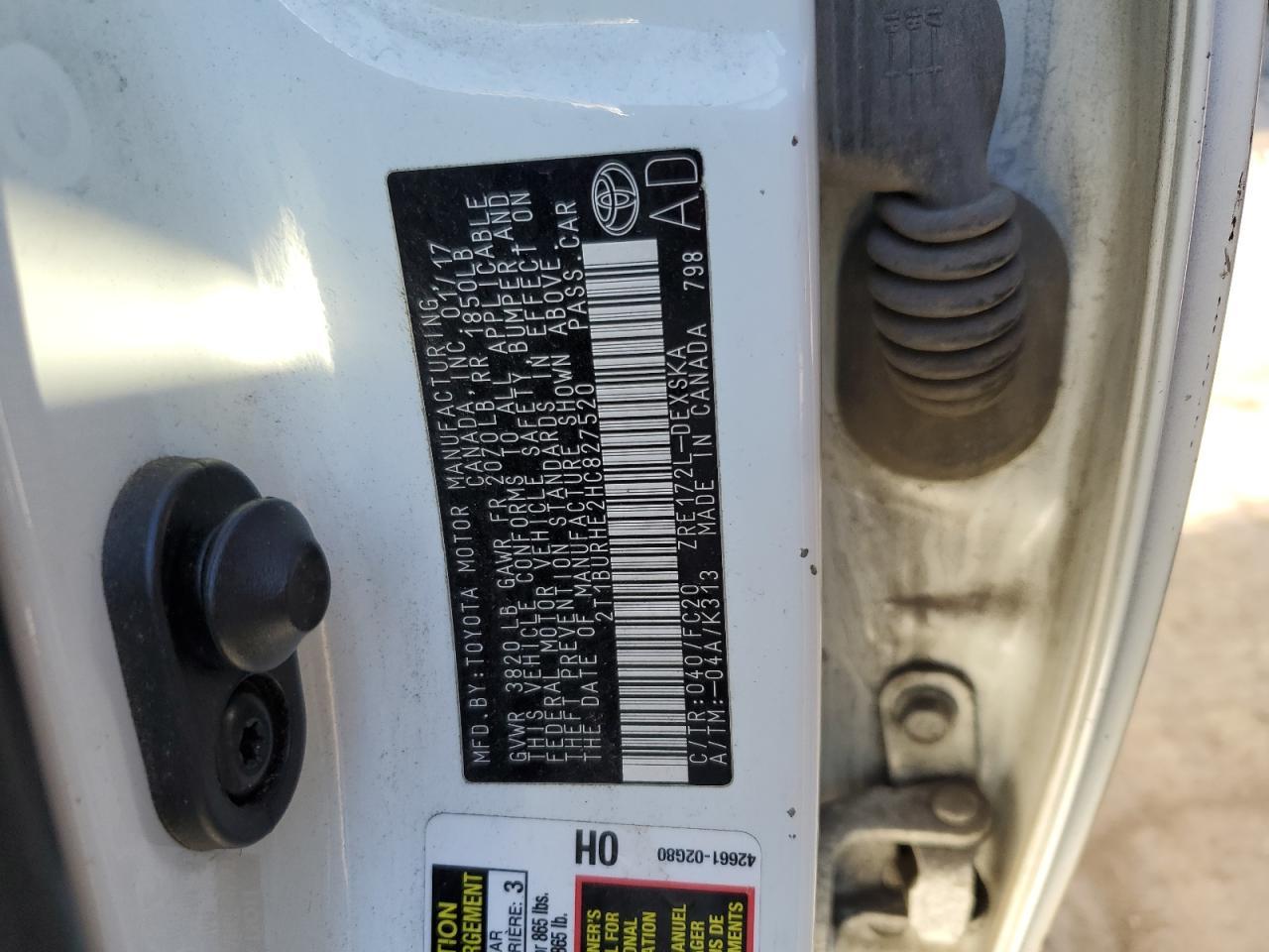 2017 TOYOTA COROLLA