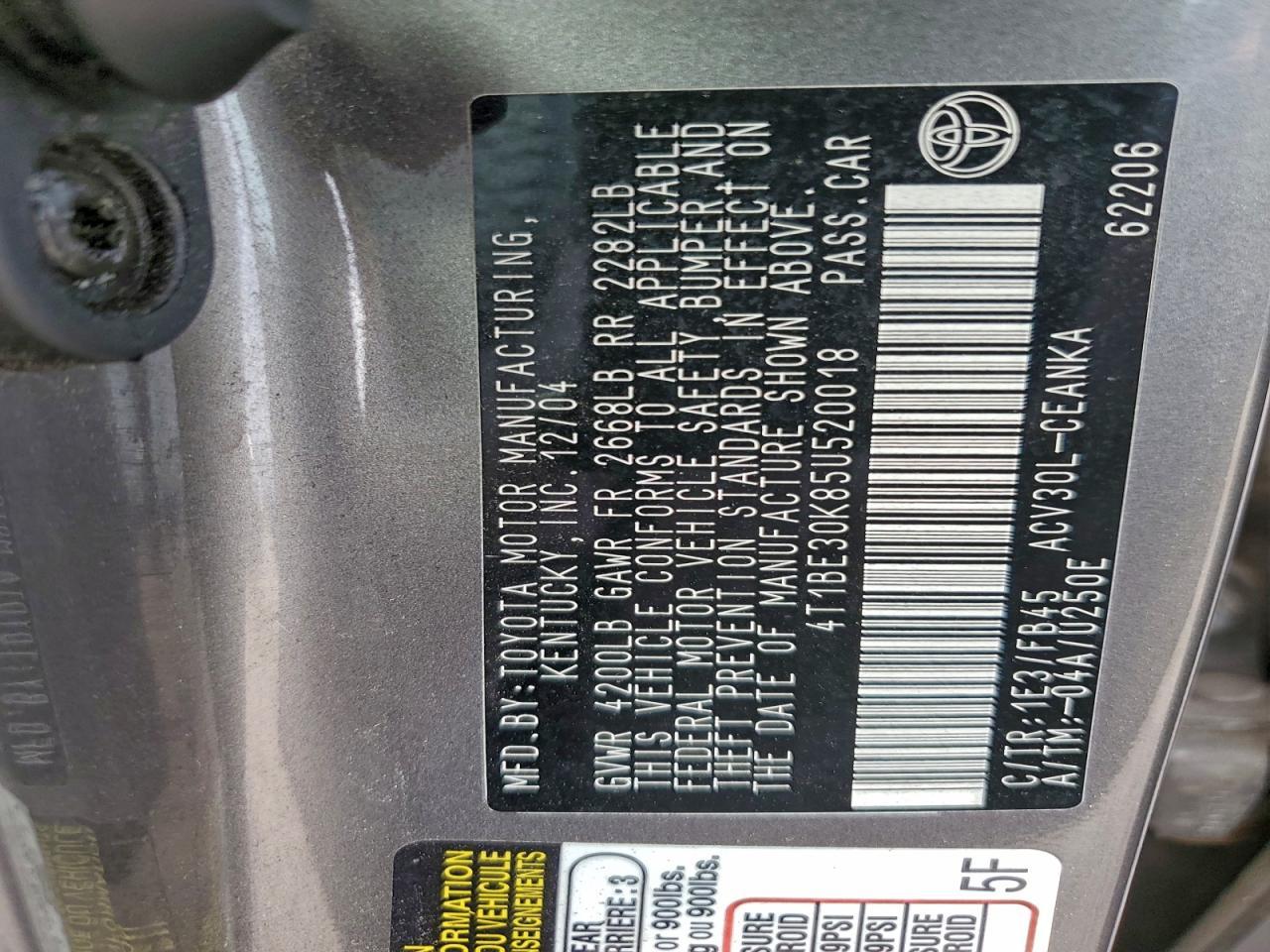 2005 TOYOTA CAMRY