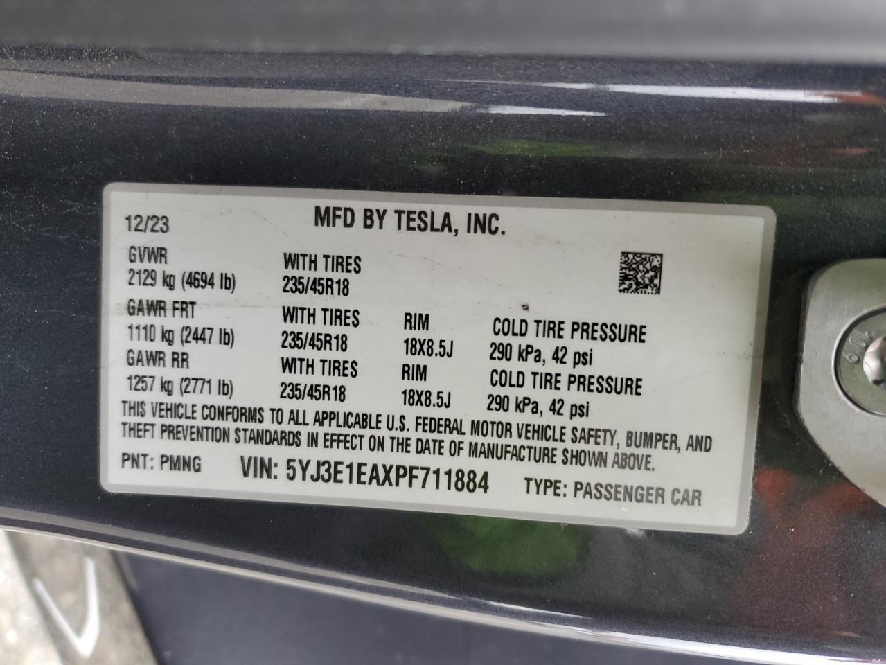 2023 TESLA MODEL 3
