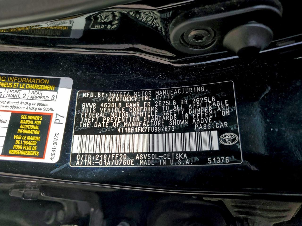 2015 TOYOTA CAMRY