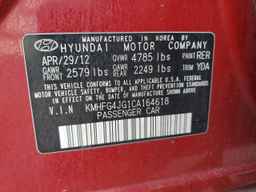 2012 HYUNDAI Azera