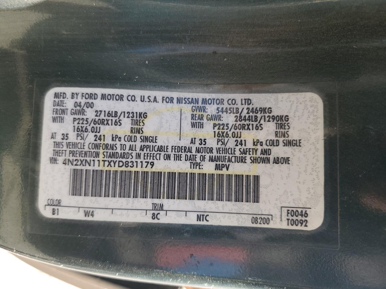 2000 NISSAN Quest