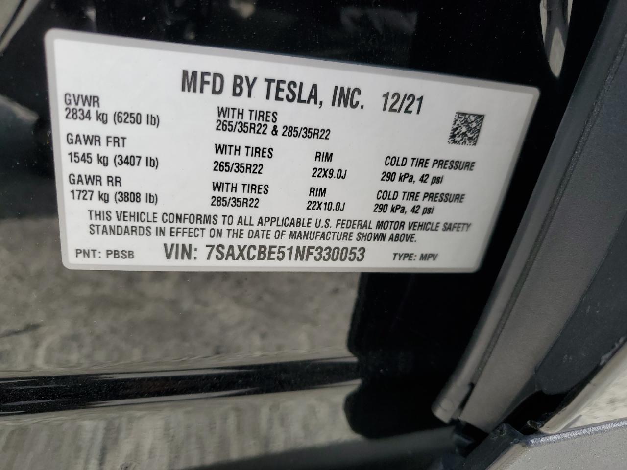 2022 TESLA MODEL X