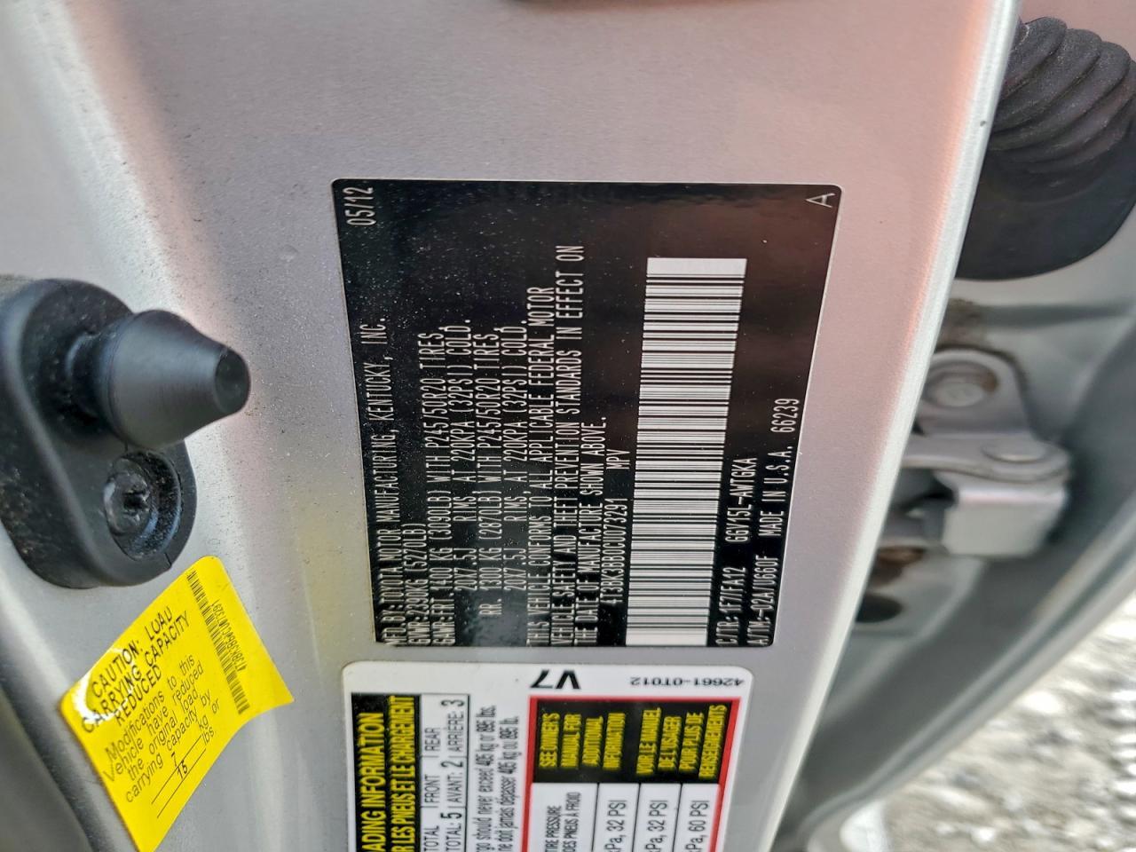 2012 TOYOTA VENZA
