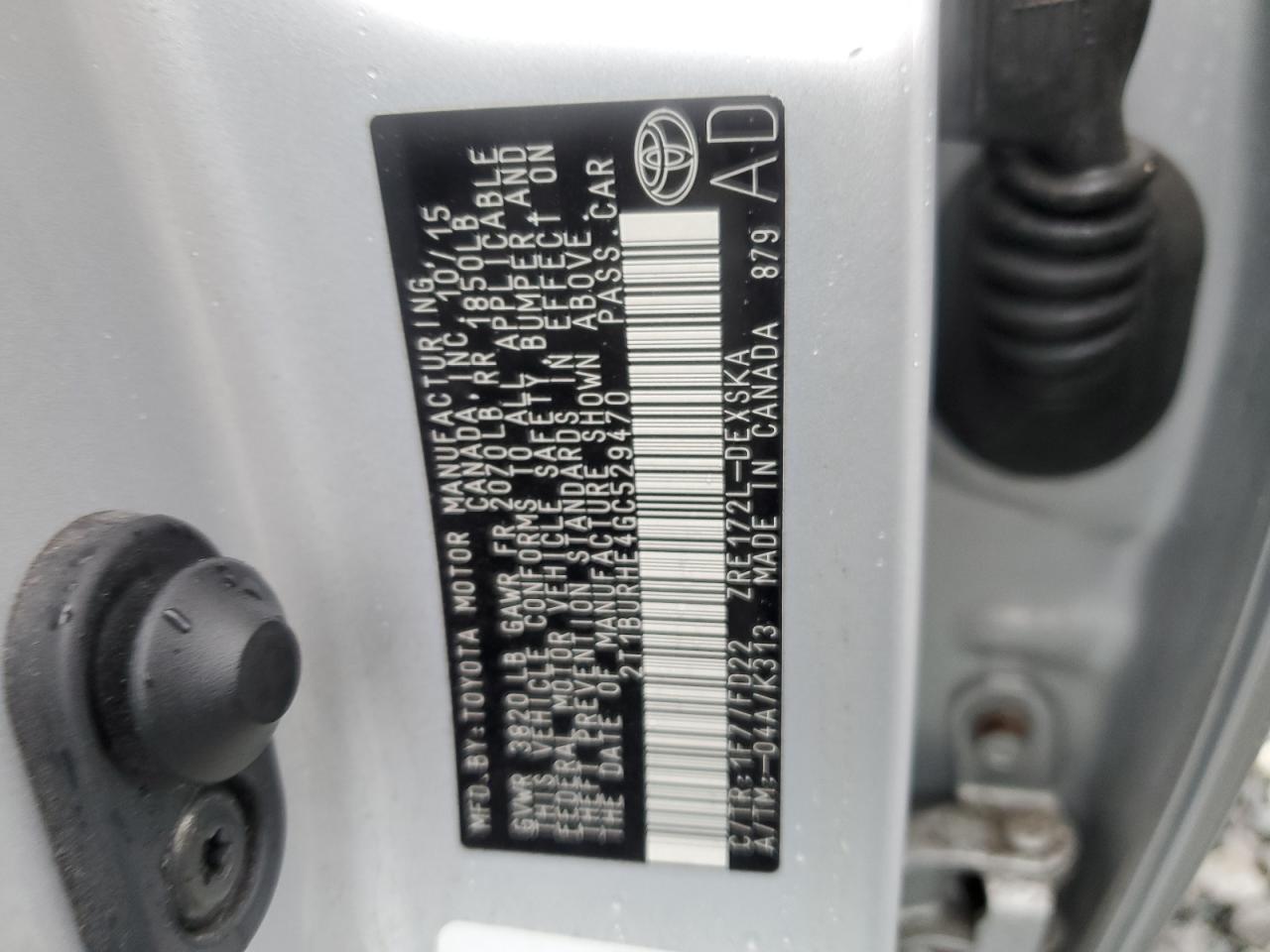 2016 TOYOTA COROLLA