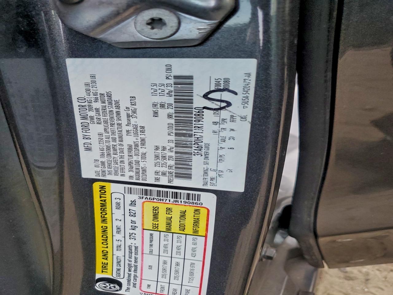 2018 FORD FUSION