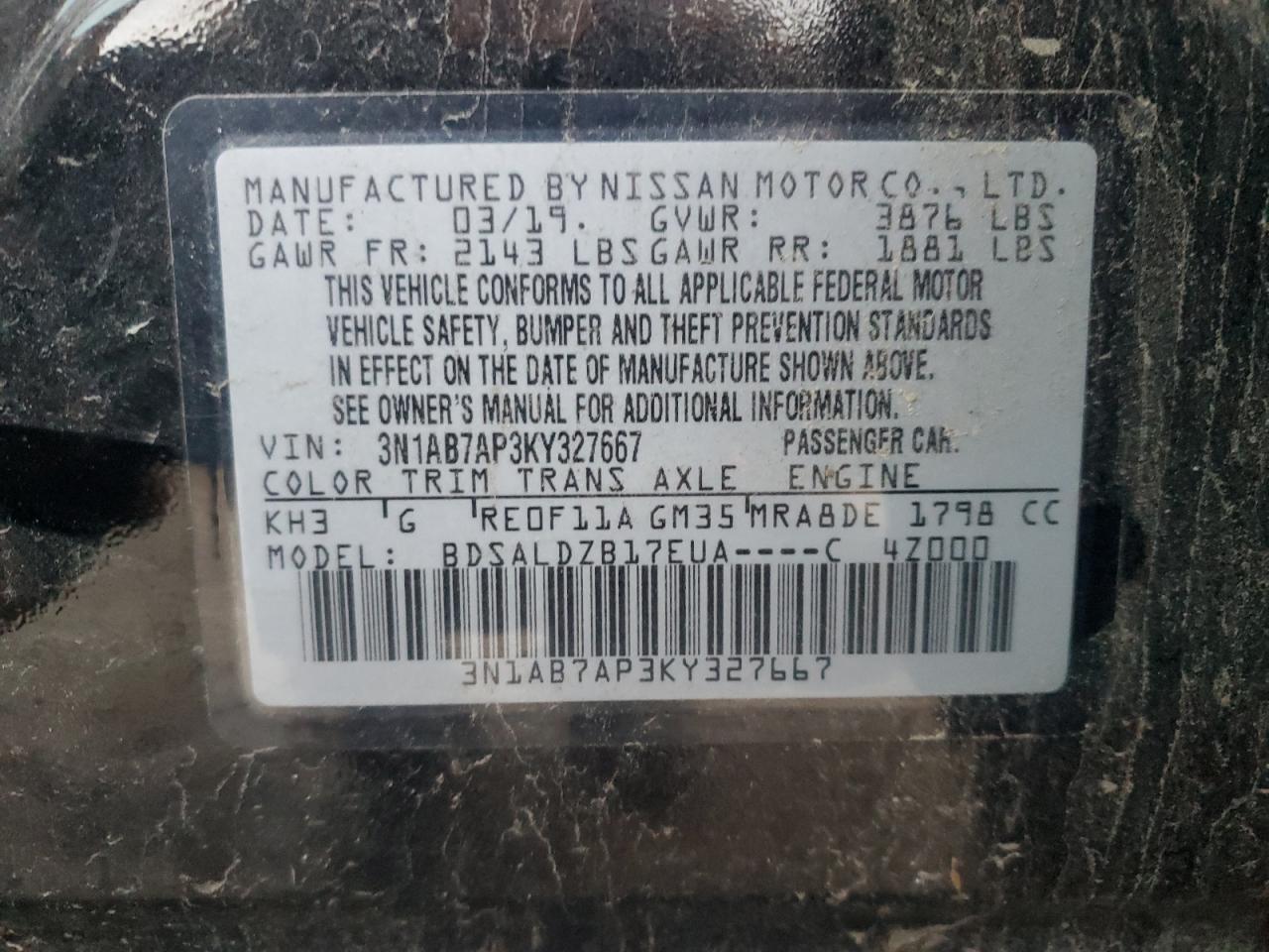 2019 NISSAN SENTRA
