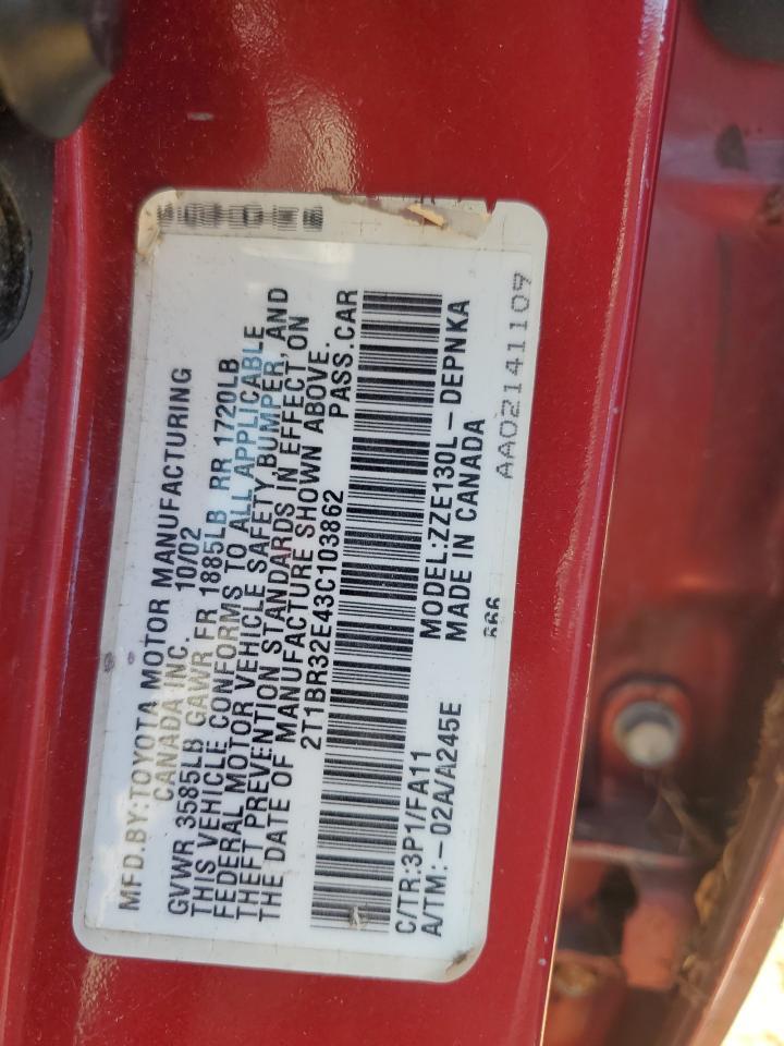 2003 TOYOTA COROLLA