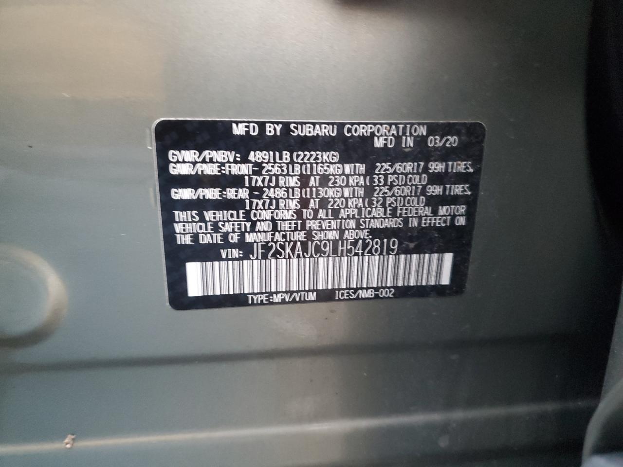2020 SUBARU FORESTER