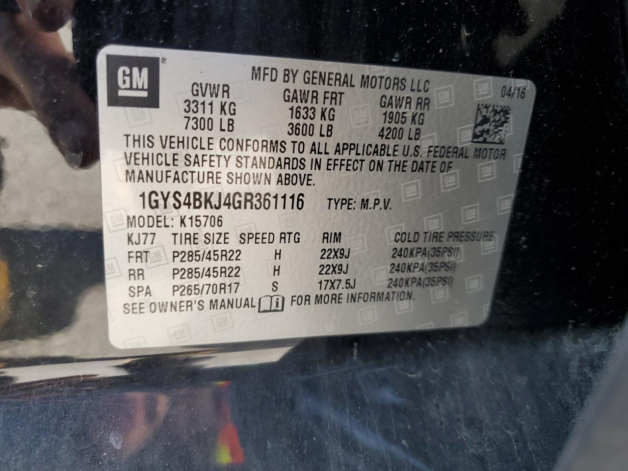 2016 CADILLAC ESCALADE