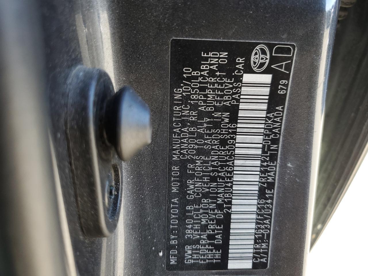 2010 TOYOTA COROLLA