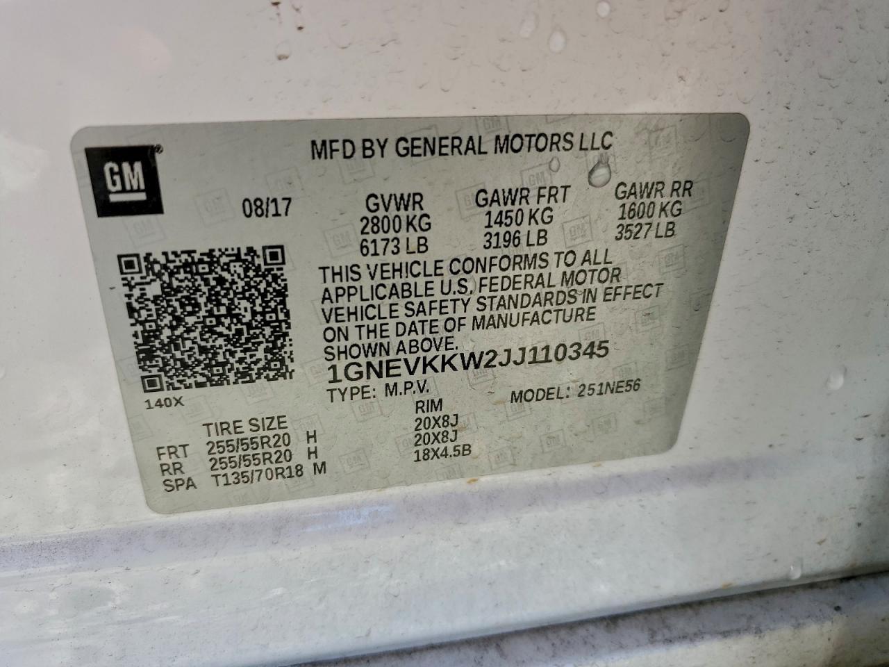 2018 CHEVROLET TRAVERSE