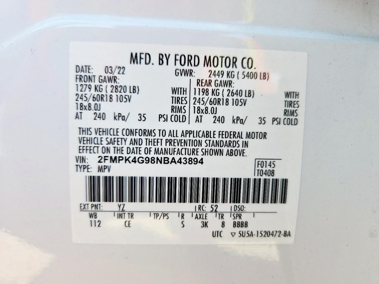 2022 FORD EDGE