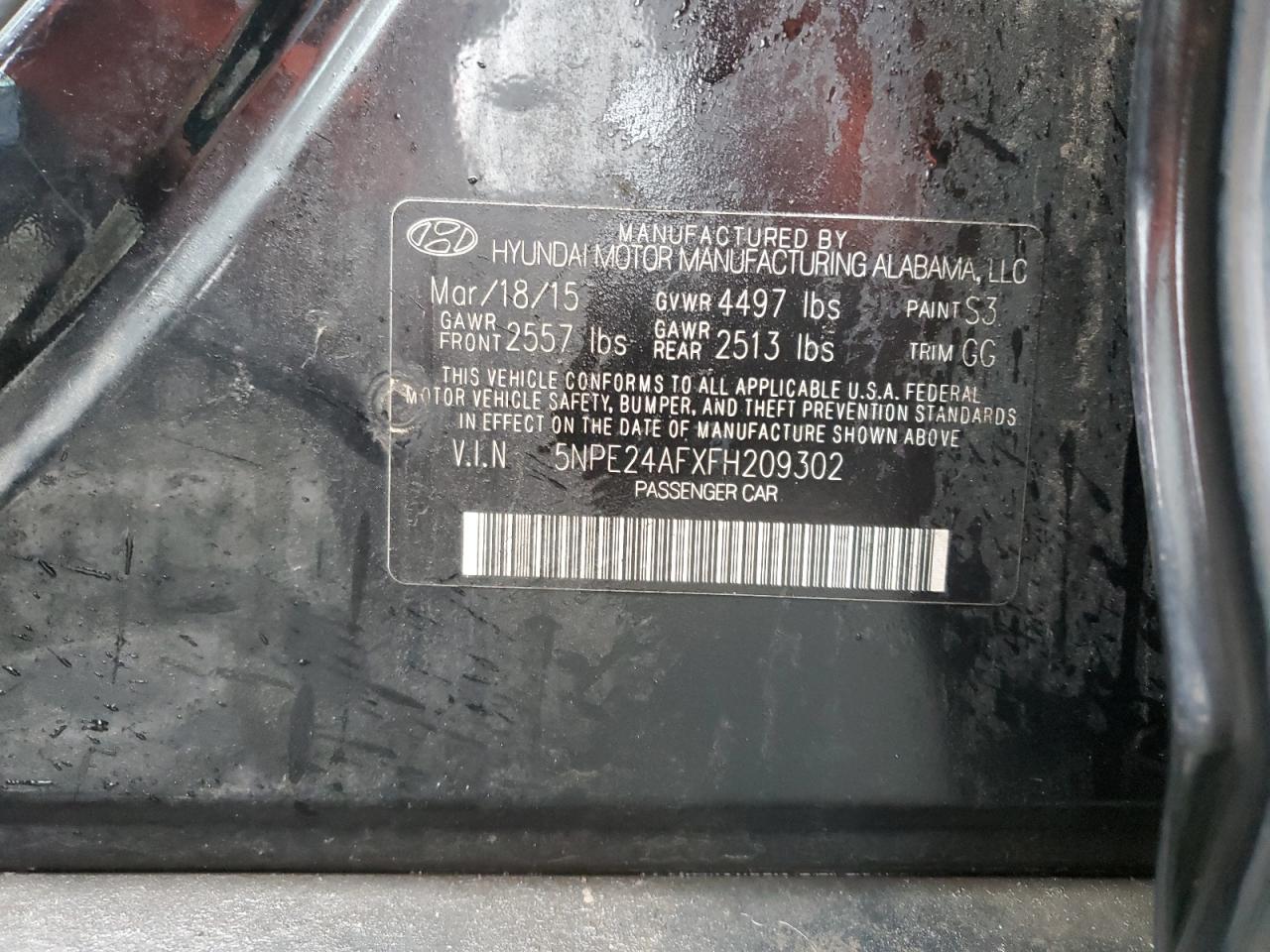 2015 HYUNDAI SONATA