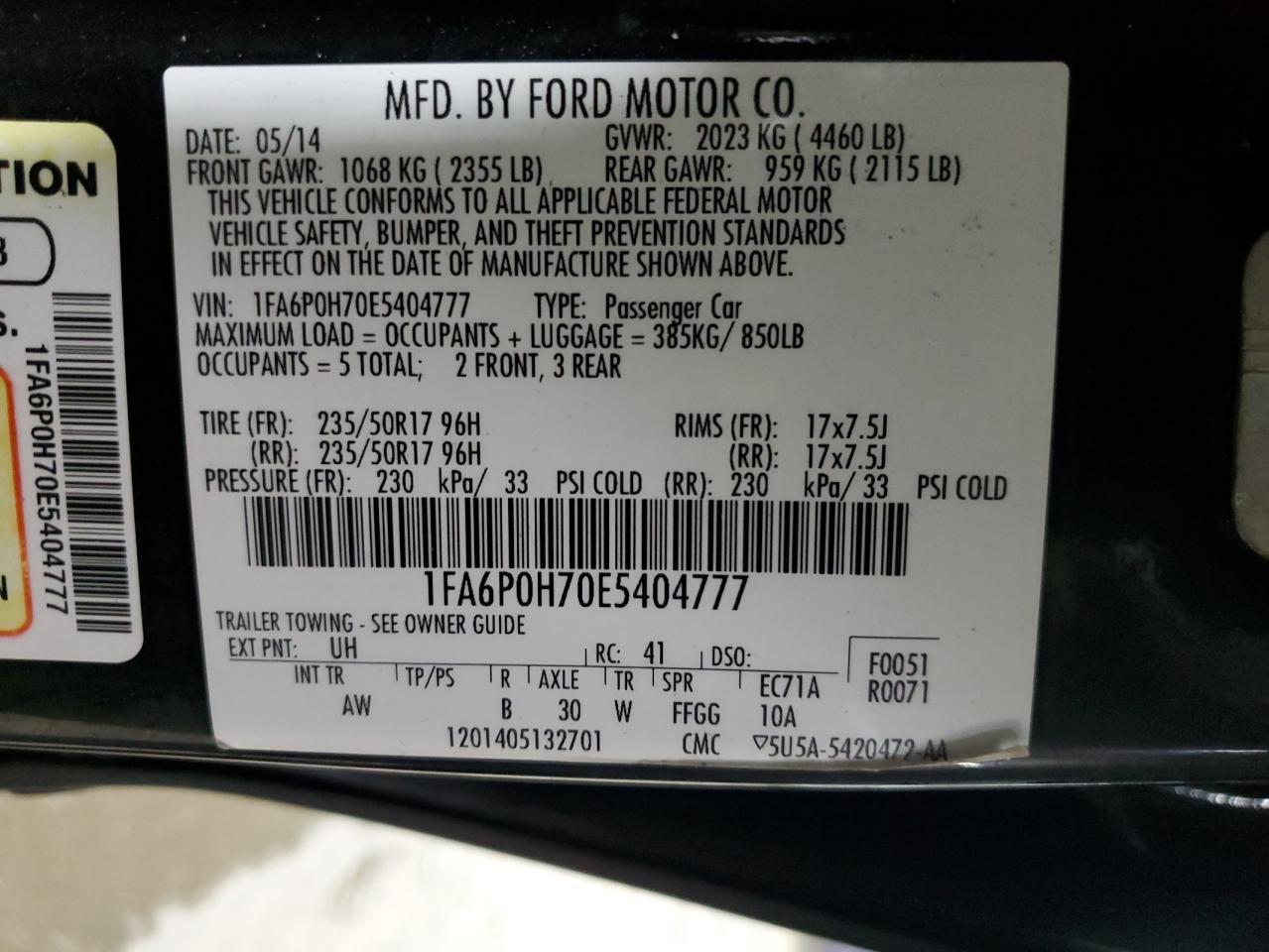 2014 FORD FUSION