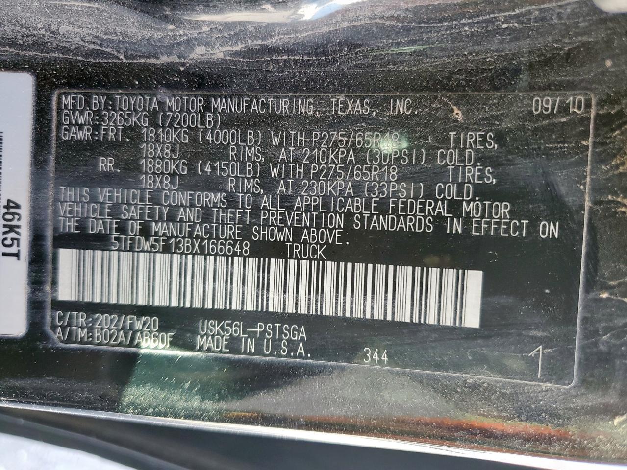 2011 TOYOTA TUNDRA