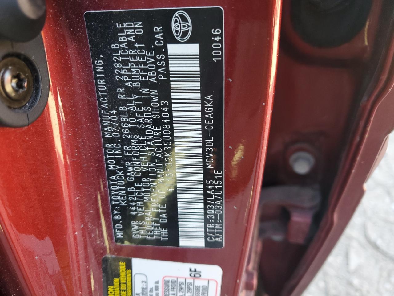 2005 TOYOTA CAMRY