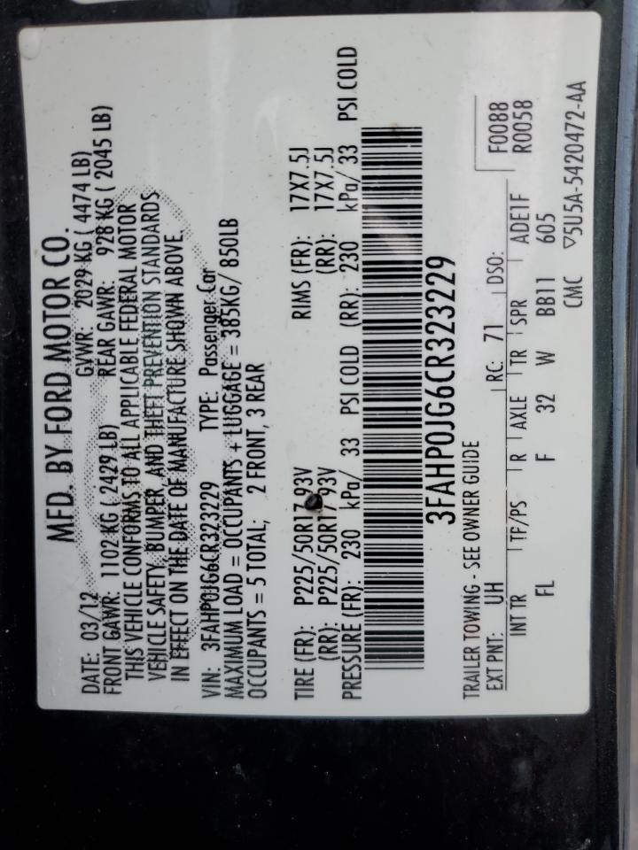 2012 FORD FUSION