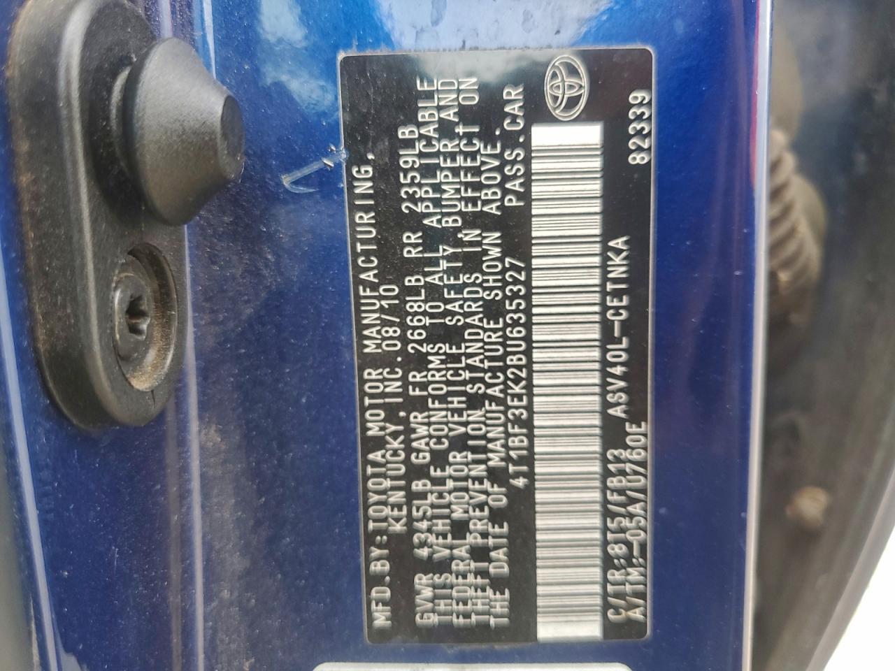 2011 TOYOTA CAMRY
