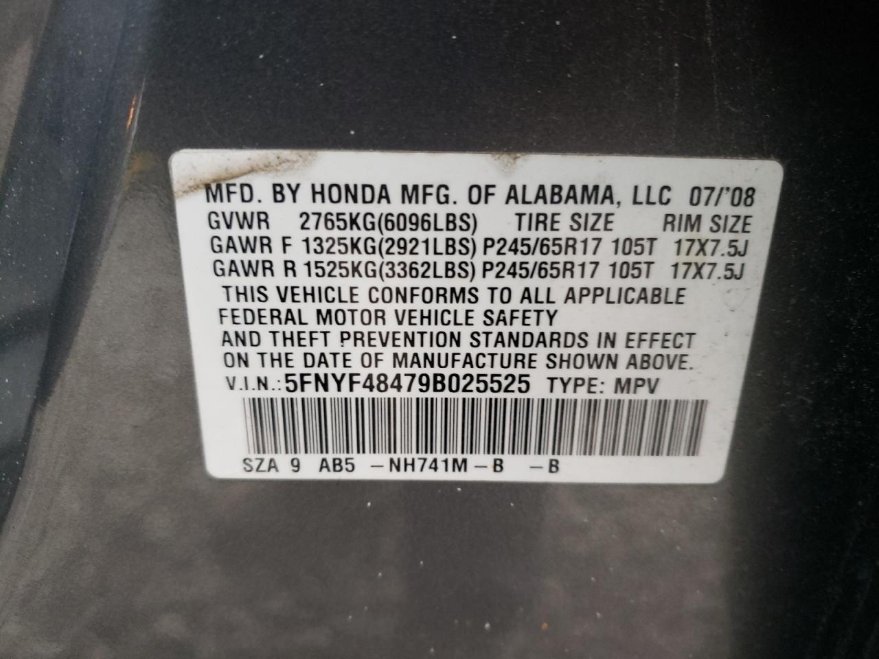 2009 HONDA PILOT