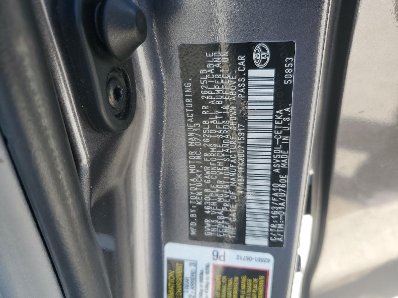 2013 TOYOTA CAMRY