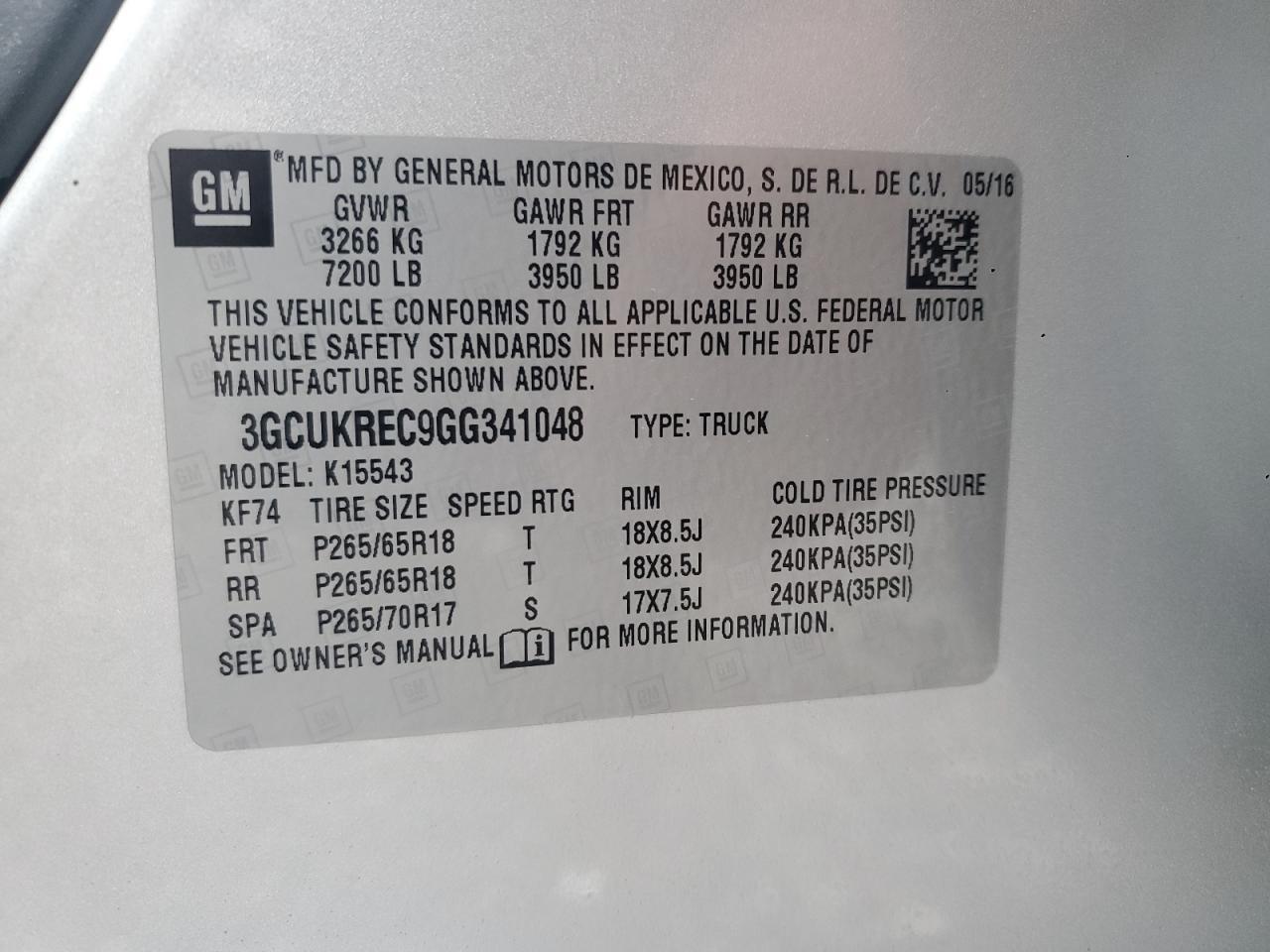 2016 CHEVROLET SILVERADO 1500