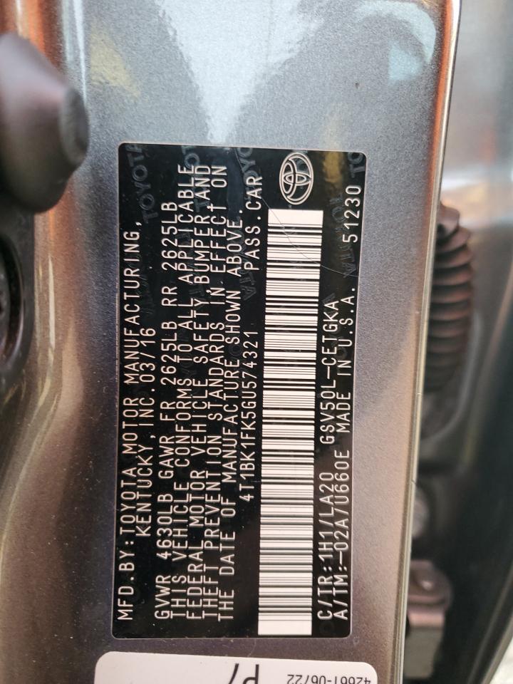 2016 TOYOTA CAMRY