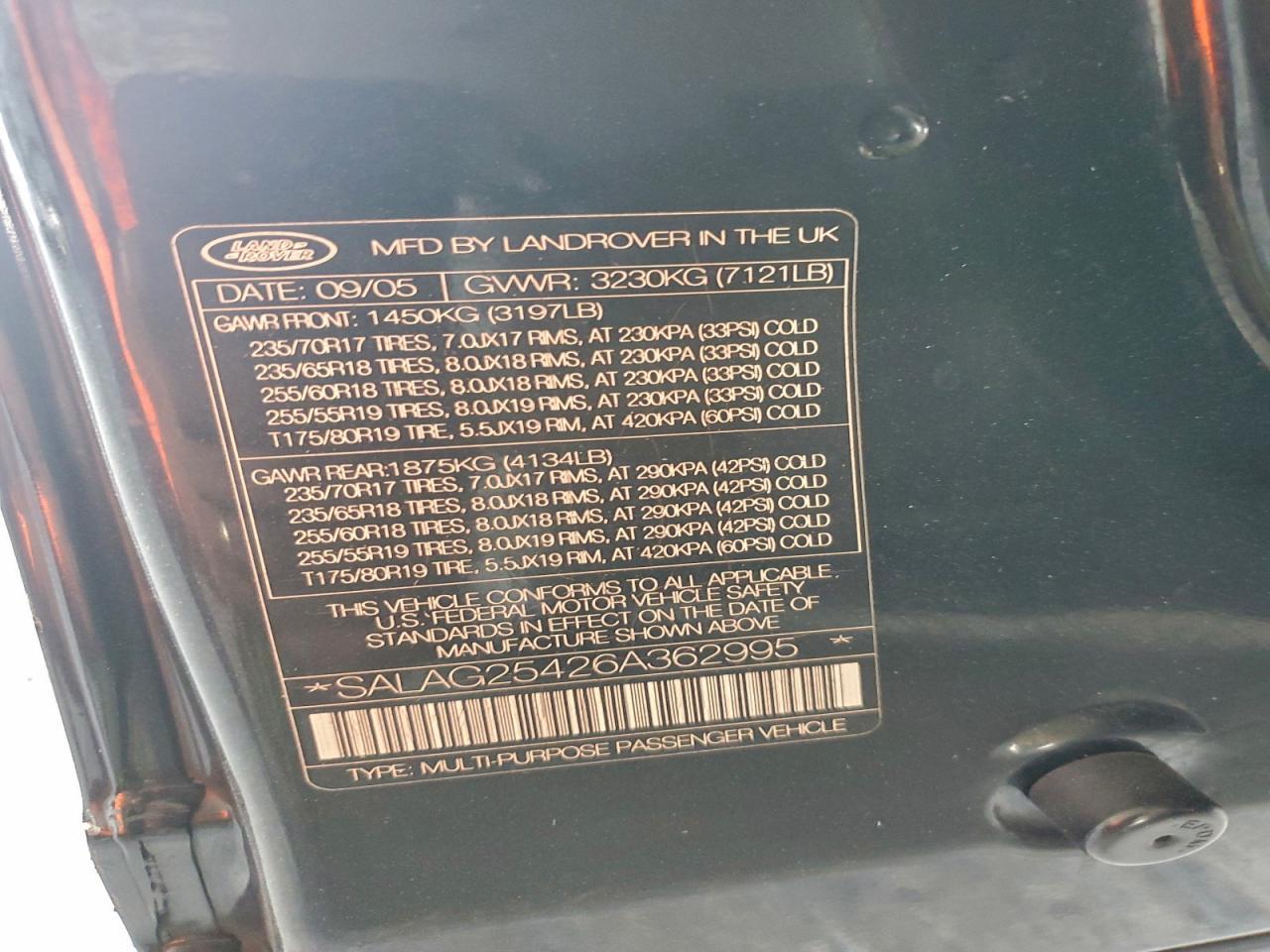 2006 LAND ROVER Lr3