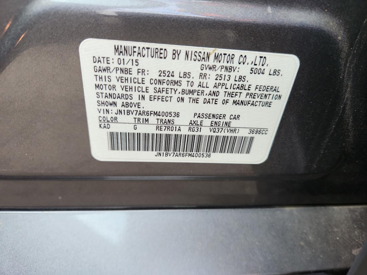 2015 INFINITI Q50