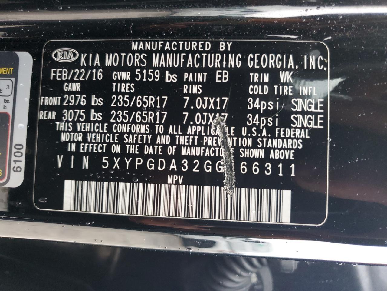 2016 KIA SORENTO