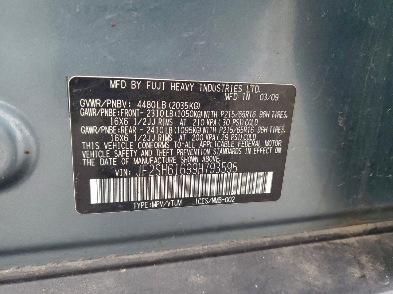 2009 SUBARU FORESTER