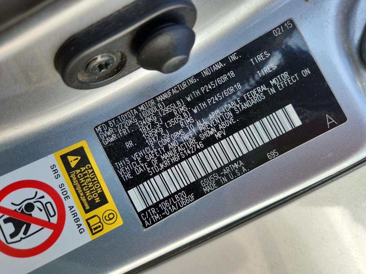 2015 TOYOTA HIGHLANDER