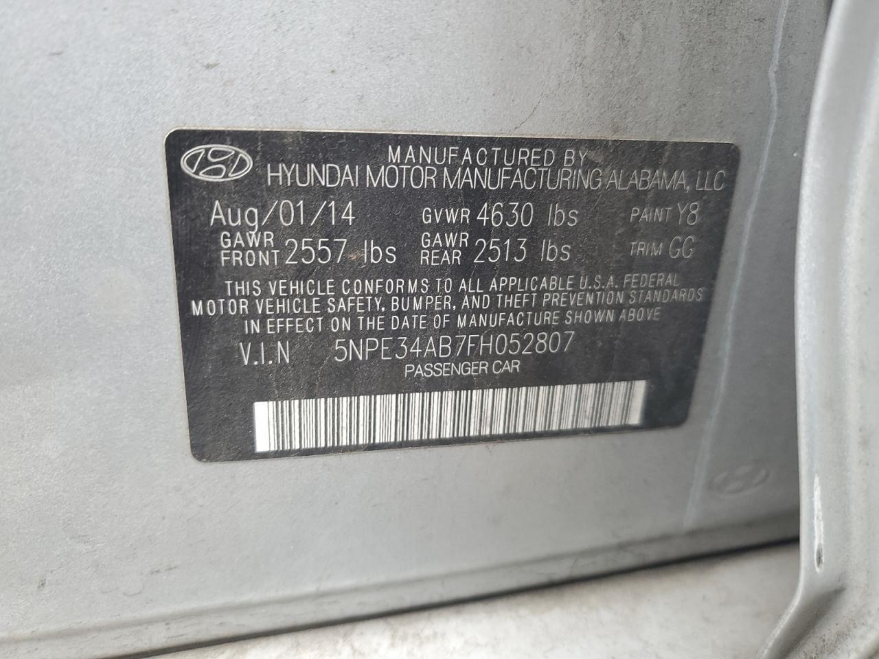 2015 HYUNDAI SONATA