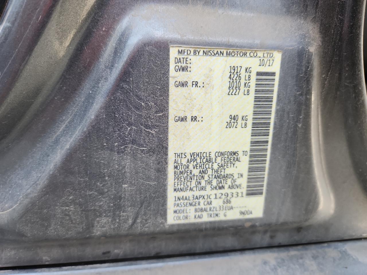 2018 NISSAN ALTIMA