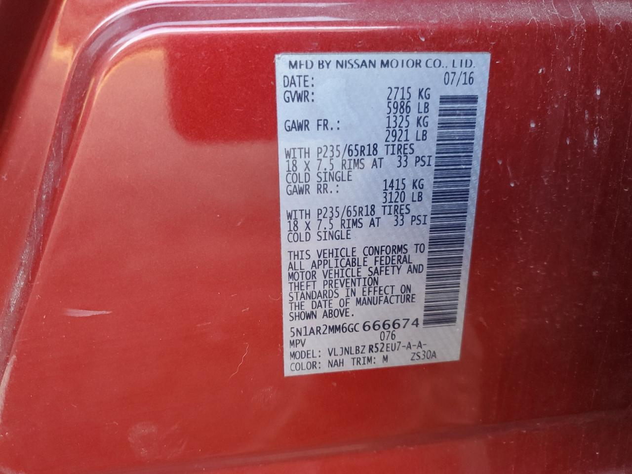 2016 NISSAN PATHFINDER