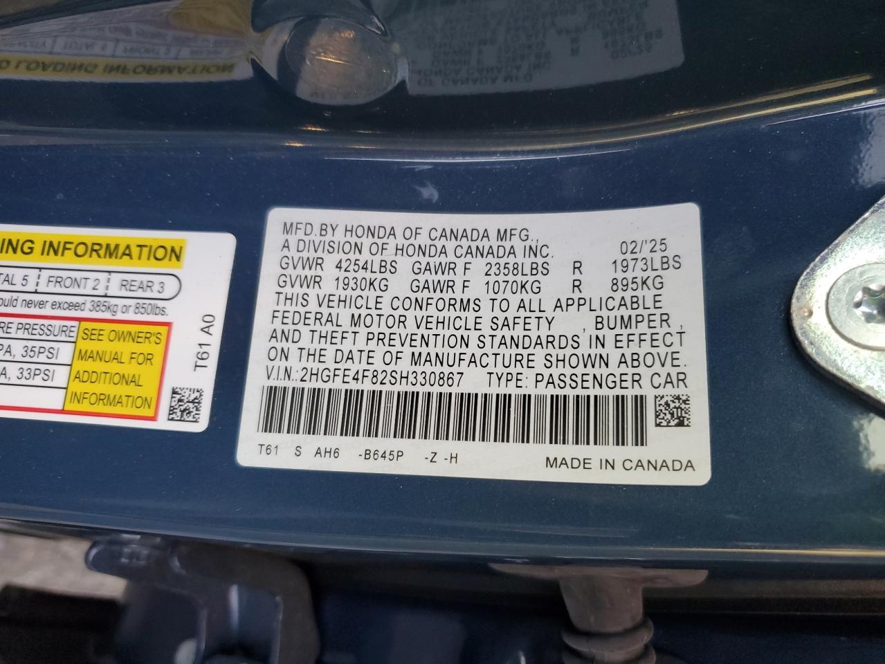 2025 HONDA CIVIC