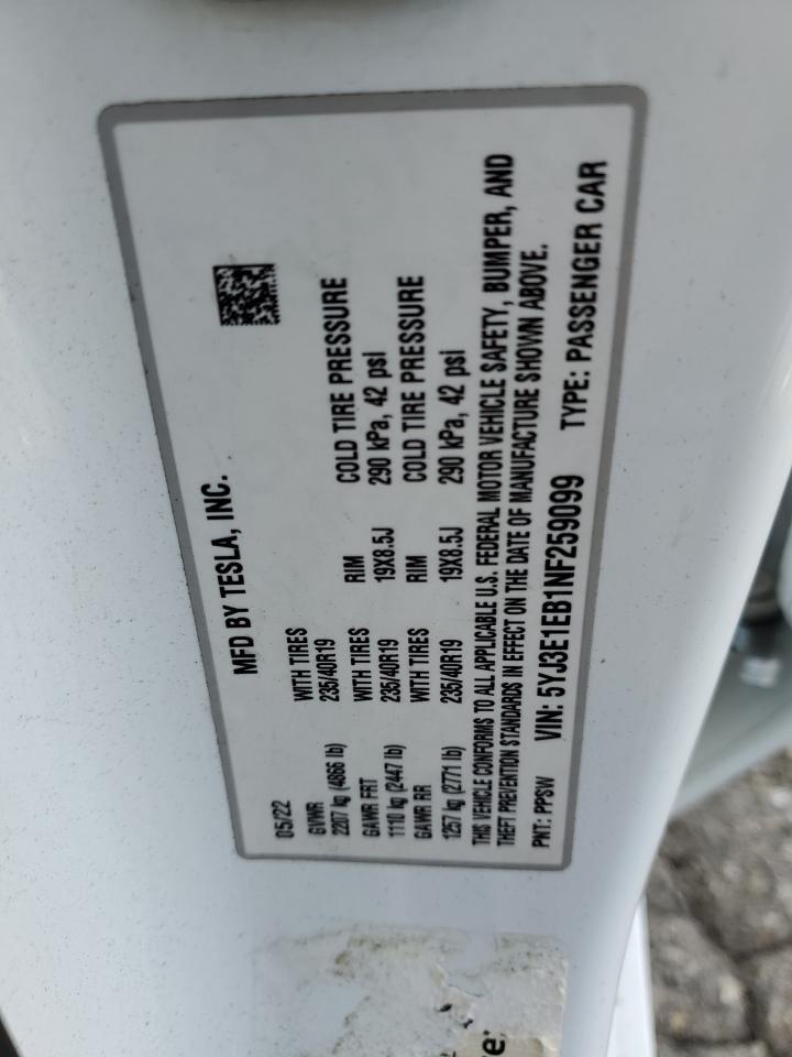 2022 TESLA MODEL 3