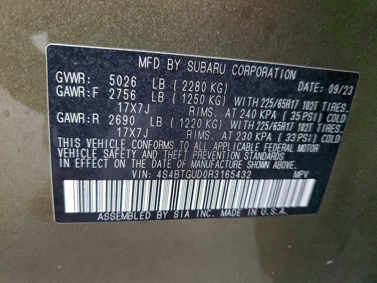 2024 SUBARU Outback