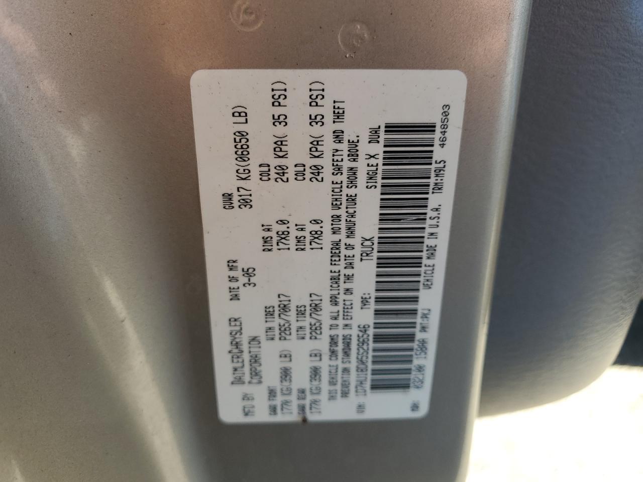 2005 DODGE RAM 1500