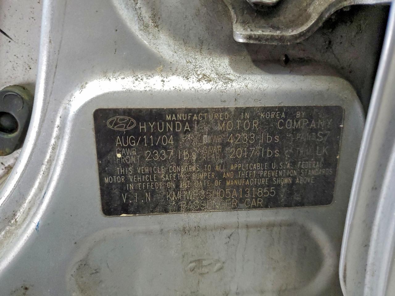 2005 HYUNDAI SONATA