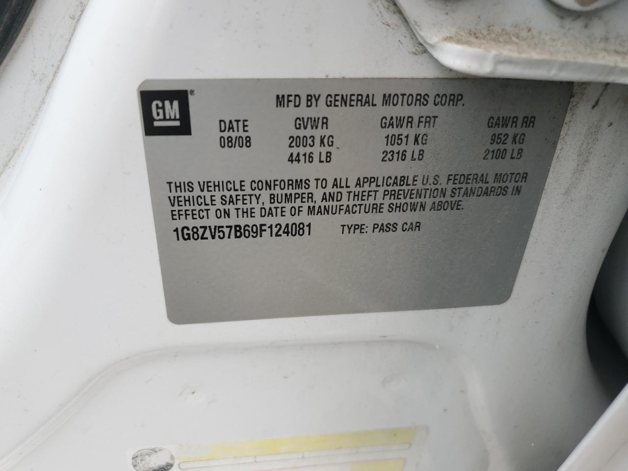 2009 SATURN Aura