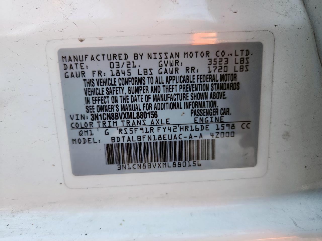 2021 NISSAN VERSA