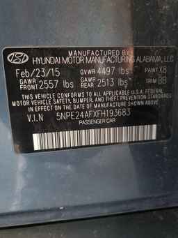 2015 HYUNDAI SONATA