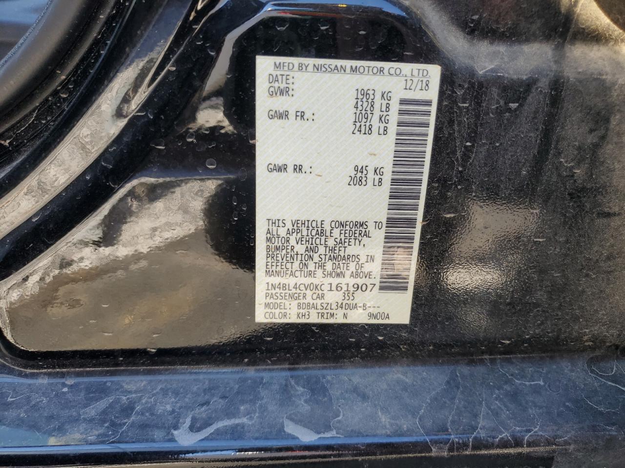 2019 NISSAN ALTIMA