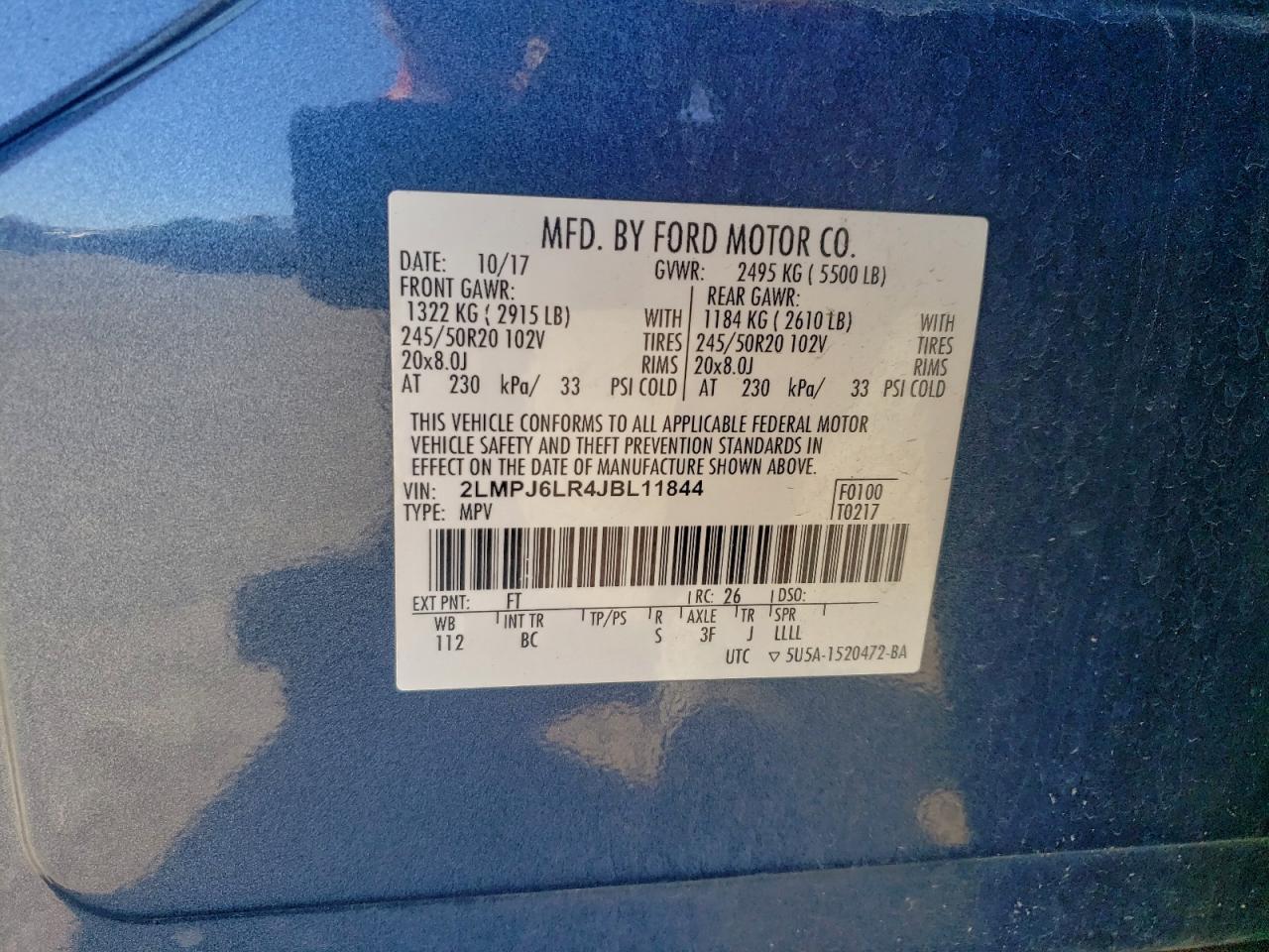 2018 LINCOLN MKX