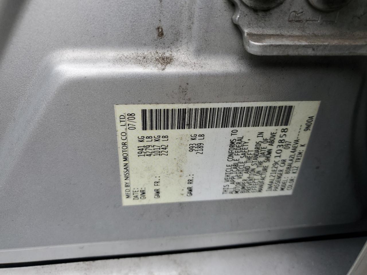 2009 NISSAN ALTIMA