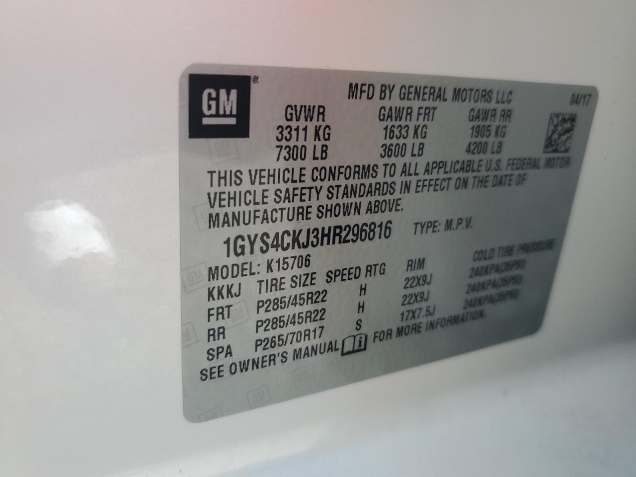 2017 CADILLAC ESCALADE
