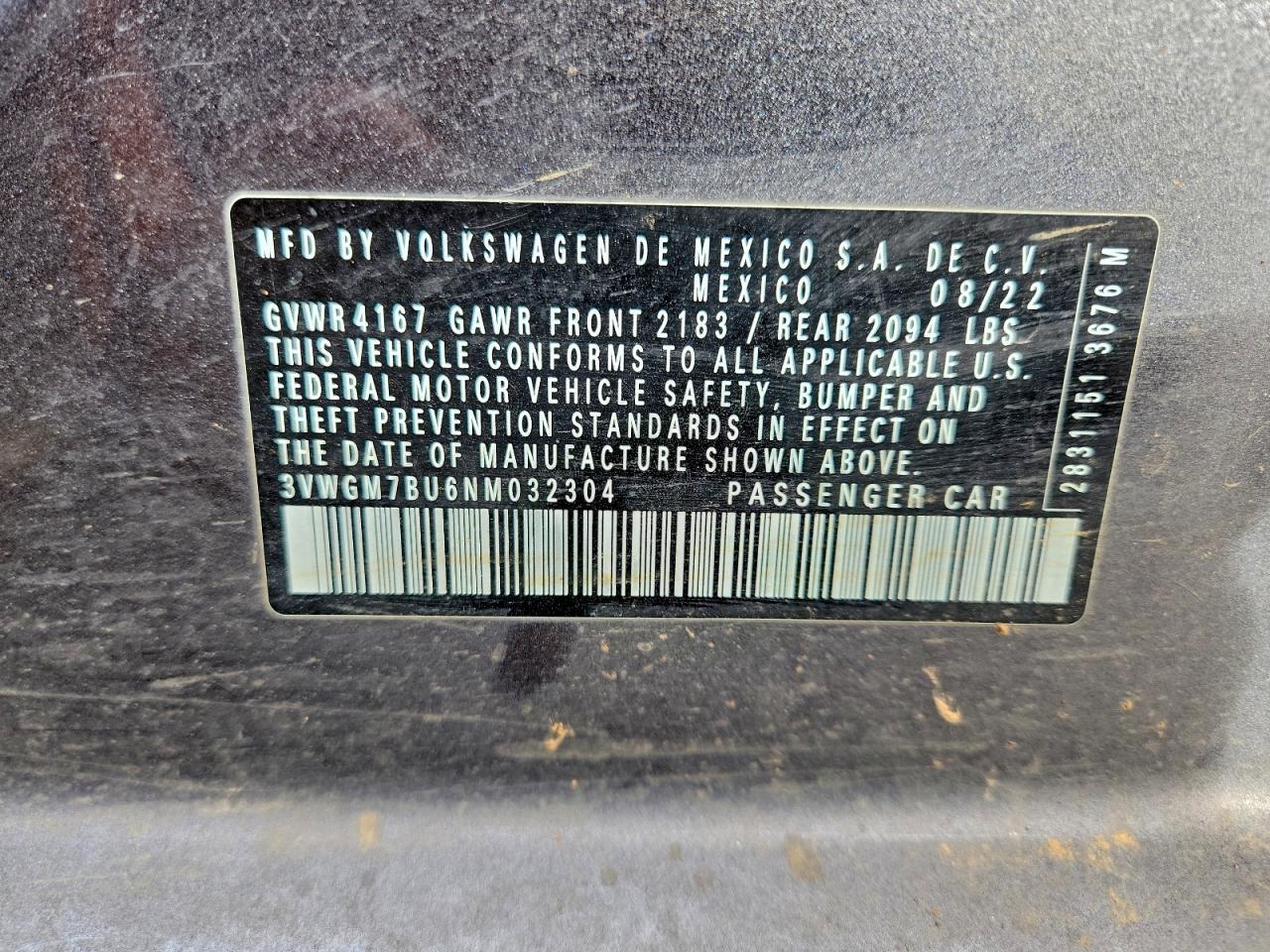 2022 VOLKSWAGEN JETTA